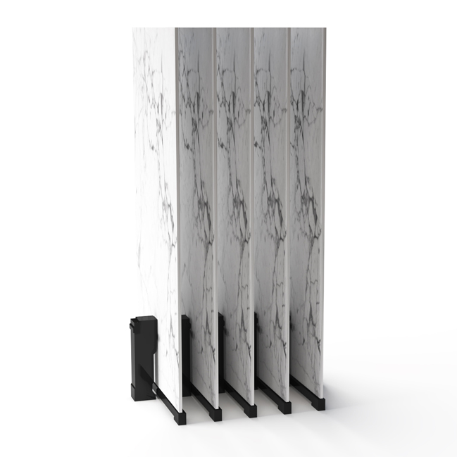 Porcelain brick rack against wall